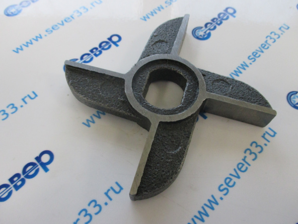 Нож двусторонний для мясорубки МИМ 600,632 без бурта